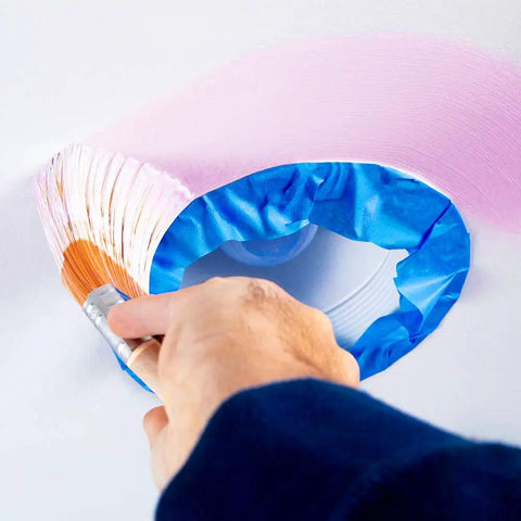 Applying Color Changing Ceiling Paint With Disappearing Pink Technology Acrylic Self Priming Flat White Ceiling Paint one gallon