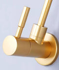 Tap Drinking Water Faucet Kitchen Sink Stainless Steel 1/4,200Mm,A-195MM close-up view showing a sleek golden finish with two handles.