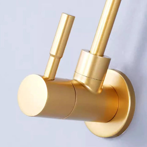 Tap Drinking Water Faucet Kitchen Sink Stainless Steel 1/4,200Mm,A-195MM close-up view showing a sleek golden finish with two handles.