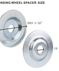 Precision Steel Bench Grinder Arbor Flange And Spacing Washer Set For Grinding Wheels Polishing Pads And Quick Workshop Upgrades Authentic American Hardware Value - Steel spacers with size details.