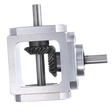 Right Angle Bevel Gearbox 1 To 1 90 Degree Drive With Single Output Shaft 20 Teeth Bevel Gear 1 Module Aluminum Frame