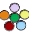 1.25 Inch Telescope Eyepiece Filter Kit With Storage Case, 6 Color Filters For Lunar And Planetary Viewing, Red Orange Yellow Green Blue