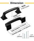 10 Pack 3 Inch Oil Rubbed Bronze Drawer Pulls with dimensions, featuring 1-1/4 inch height and 7/16 inch width, includes screws