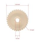 Two Pack Garage Door Opener Drive Gears, One Half Inch Bore, Two And Three Quarters Inch Outside Diameter, Thirty Two Teeth, White