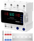 Automatic Transfer Switch 63A 110V for Power Outages With DIN Rail Mount Generator Transfer Switch Featuring Dual Automatic And Manual Operation LED Display Over Voltage And Over Current Protection 50 60 Hz, front view