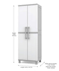 Built Tough Resin Storage Cabinet With Lockable Doors And Five Shelves 55 Lb Per Shelf Capacity Tall 72 Inch Unit