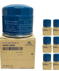 Set Of 6 Genuine OEM Oil Filters With 26300-35504 Plugs And 21513-23001 Gaskets For Hyundai Cars with packaging boxes