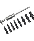 Nine Piece Heavy Duty Inner Bearing Sliding Hammer Puller Tool Kit Has Smart Drawer Storage, steel puller and adapters