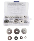 70 Pcs Stainless Steel Flat Washers Kit M5 Metric Assortment In 7 Sizes For Equipment Rails And Screws 304 Stainless Steel Heavy Duty Prevent Loosening And Protect Parts For Your Rig in organizer case