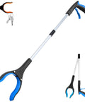 Grabber Reacher Tool, 32-inch foldable reacher with blue handle and trigger grip