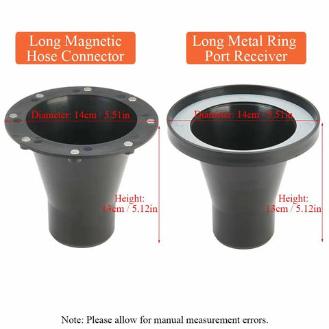 Tooloflife 8 Magnet Vacuum Hose Coupler With Short Magnetic Connector And Metal Ring Receiver for Table Saws, including connectors and receivers.