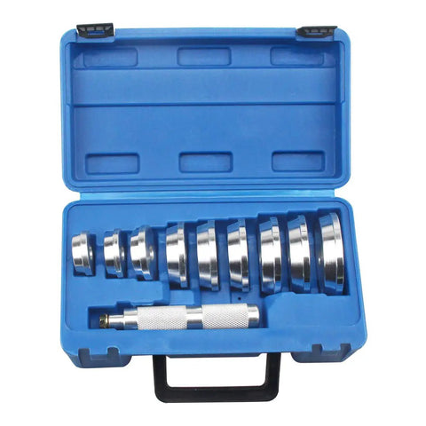Heavy Duty Pro Grade Bearing Race And Seal Driver Set With 9 Discs And Collars For Axle Housing Includes Carrying Case Aluminum