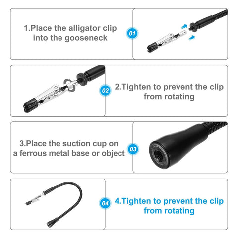 Step-by-step guide on using Four Pack Helping Hands Soldering Clamp Set With Magnetic Gooseneck Arms And Alligator Clips For Electronics Repair