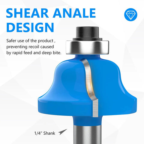 Badass 15 Piece Router Bit Set Featuring Quarter Inch Shank And Dense Tungsten Carbide Tips for Shaping with shear angle design
