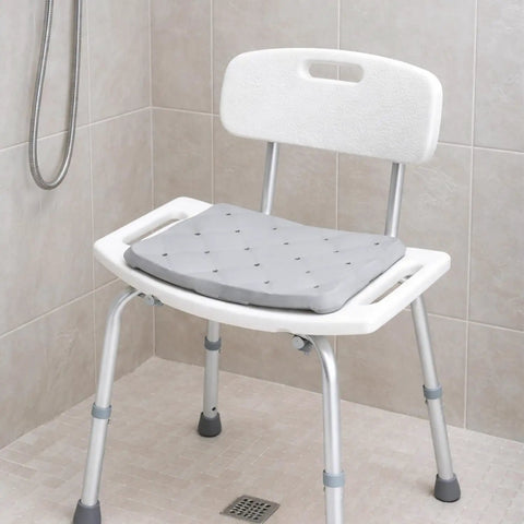 Bath Seat Foam Cushion For Transfer Benches And Shower Chairs, Waterproof Slip Resistant Pad, gray in bathroom