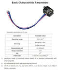 TF LUNA LiDAR Module Distance Sensor For Arduino And Pixhawk showing wiring and specification table with parameters.