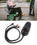 24V Electric Wheelchair Joystick Controller With Brake Connector For Easy Speed And Direction Control In Mobility Aids Plug And Play Installation Reliable Stop On Release Compatible With Electric Wheelchairs close-up view of joystick with wiring