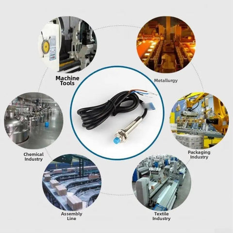5 Pack M8 Inductive Proximity Sensor LJ8A3-2-Z BX Non Contact 2mm Sensing Distance With 1.2m Wire For Industrial Automation Systems And Robotics Great For Bulk Deployments In Workshops And On The Shop Floor, M8 metal sensor with wire