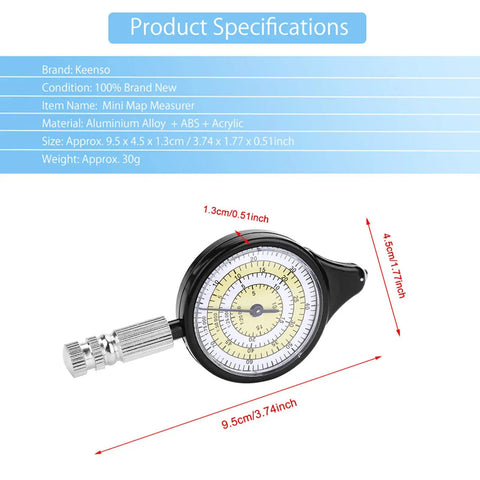 Compact Mini Outdoor Map Measurer And Distance Calc Featuring Legit Metal Wheel Build For Real Deal Accuracy Smooth Rolling Setup Makes It Built Different Trail Scout For Serious Hiking And Cycling Expeditions