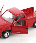 Chevy 454SS 1992 Red Diecast Pickup Truck One Twenty Fourth Scale With Opening Doors Hood Tailgate And Working Steering Classic 90s Rad Chevy Pickup Model Car Motormax