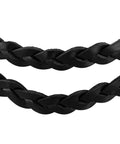 Braided Leather Drawer Pulls Set In Black Six And A Half Inch Length By One Inch Width Fashioned With Durable Leather
