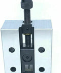 Self Centering 88mm Vise For Lathe And Vertical Milling Slides Heavy Duty Steel Clamp For Quick Job Setup in close-up angle