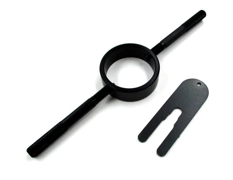 Universal Inverted Fork Service Tool Kit With Spring Compressor Bleed Tool displayed on white background