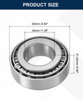 Beefy Heavy Duty Tapered Roller Bearing Cone And Cup Set For 30mm Bore 62mm OD 21.25mm Thick Chrome Steel ABEC3 High Load Capacity