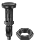 Plug And Play Push Fit Ballnose Spring Plunger With Solid Carbon Steel Build And Kickass Grip for industrial use shown with nut.
