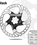 Black Floating 6 Bolt Disc Brake Rotor For MTB Road Bike And BMX Stainless Steel 203mm with weight chart