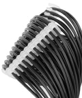 Close-up of black cables organized with 48 Piece Cable Comb Kit for PC cables, showing comb in use for clean, pro-grade look.