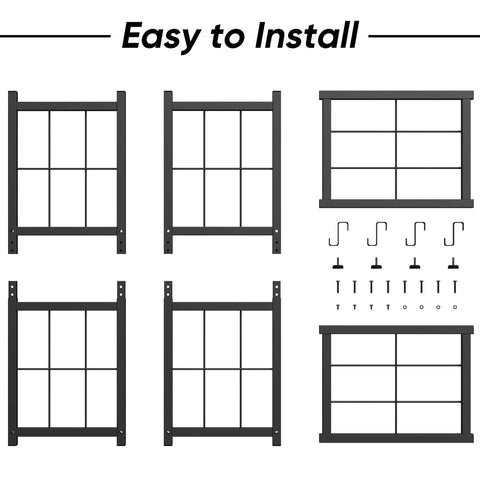 Diagram of assembly steps for Two Tier Indoor And Outdoor Firewood Rack Portable Heavy Duty Easy To Assemble With Four Hooks