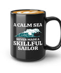15oz Black Sailor Coffee Mug For Boaters And Sailors Dope Morning On The Go Coffee Cup Nautical Gift For Lake Lovers Boat Captain Gift Funny Coffee Mug For Family And Friends, featuring a skillful sailor design