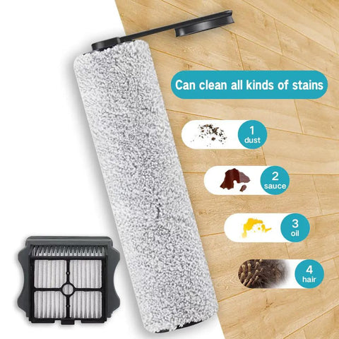 Replacement Brush Roller And Vacuum Filter For Floor One S5 Series Cordless Wet Dry Vacuum Cleaners Fits S5 Pro 2 And S5 Extreme