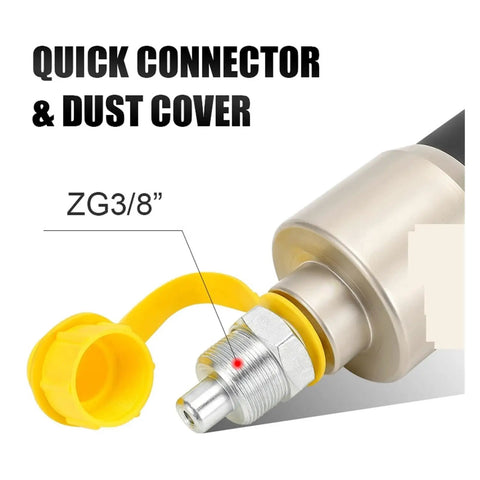 Quick connector and dust cover detail of Heavy Duty Hydraulic Crimping And Cable Cutting Tool For Tight Spaces, Featuring Durable Heat Treated Blades.