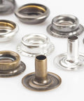 Close-up of Heavy Duty Snap Fasteners Kit 15mm 320 Pieces 80 Sets 4 Colors Stainless Steel Snaps With Caps Sockets Male Female