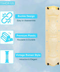 Two Part 26 Inch Concrete Roman Molds For DIY Balustrades And Garden Decor Easy To Use European Roman Casting Mold For Cement Plaster And Concrete Front And Back Pieces For A Sturdy Fence Or Balcony Rail Molding, shown with buckle design and premium plastic features.