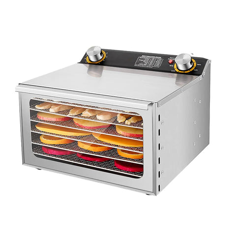 Pro Grade Electric Food Dehydrator With 6, 8, Or 12 Layer Racks displaying drying fruit slices