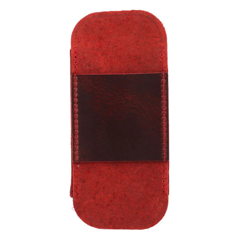 Wine Red Multifunctional Crazy Horse Leather Knife Sheath With Hands Free Waist Bag front view