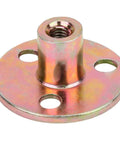 5 Pcs T Nut Flange 3 Hole Galvanized Iron Furniture Fixing Tee Round Base Nut M6 For Woodwork Cabinets And DIY Projects