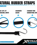 20 Pack 15 Inch Adjustable Rubber Tarp Straps With EPDM Bungee Cords And Crimped S Hooks For Heavy Duty Outdoor Use features
