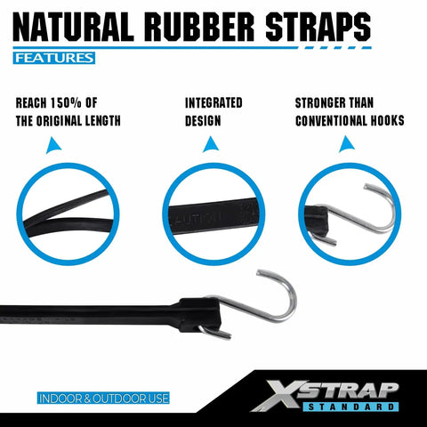 20 Pack 15 Inch Adjustable Rubber Tarp Straps With EPDM Bungee Cords And Crimped S Hooks For Heavy Duty Outdoor Use features
