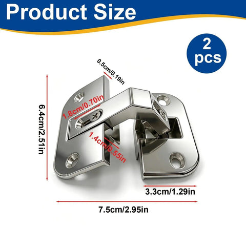 Heavy Duty Adjustable Pie Cut Corner Hinge For Lazy Susan Cabinets And Bifold Doors Compatible With Grass 975 Top Shelf Hardware size dimensions shown