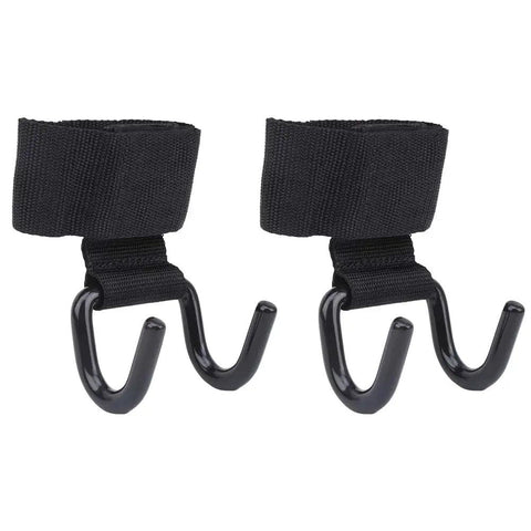 Pair Of Pro Steel Weight Lifting Hooks For Deadlifts And Shrugs With Neoprene Wrist Straps Deoxidized Steel Build