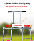 Hand Push Garden Seeder With Roller Seeders, Double Seed Action For Efficiency, adjustable row spacing 9.45 to 18.9 inches