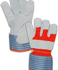 Kevlar And HPPE Lined Leather Work Glove With Orange Back For Heavy Duty Grip And Dexterity Side Leather Palm Rubberized Safety Cuff Cut Level A5 12 Pair Pack ANSI Puncture 5 Grey And Orange