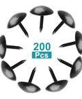 200 Piece Bulk Of Sleek Black Metal Upholstery Tacks And Antique Thumb Nails Heavy Duty Furniture Hardware With A No Sweat Setup Straight Quality Goods To Level Up Your Couch Reupholstering DIY Projects, black tacks arranged in a circle.