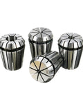 Top Tier Spring Collet Set ER8 ER11 ER16 ER20 ER25 ER32 image with heavy duty alloy steel chuck for CNC milling and engraving.