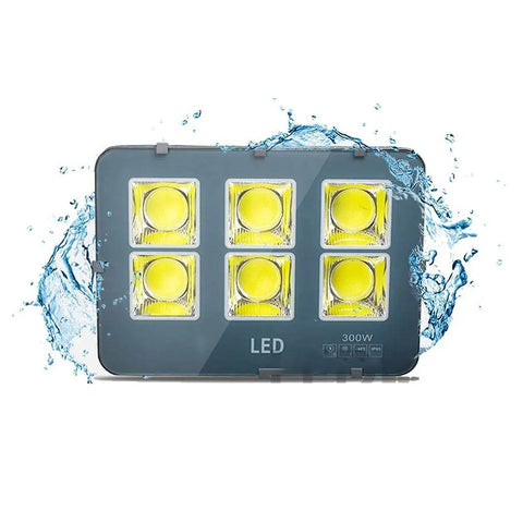 Heavy Duty Outdoor Floodlight Delivering Beast Mode Illumination For Backyard And Driveway IP65 Rated Waterproof Explosion Proof Rechargeable Work Light with yellow LEDs and splash effect.