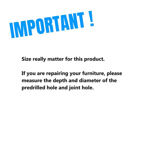 Important message about measuring for Furniture Cam Lock Set With Ninety Pieces Three In One Eccentric Wheels For Easy DIY Cabinet Repairs.